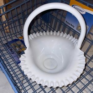 Fenton milk glass rare basket